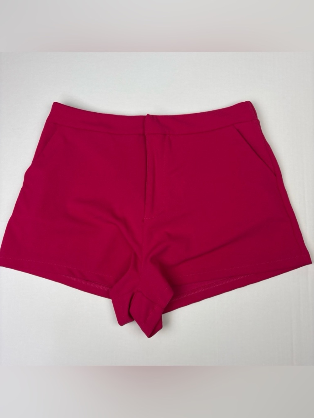 Sincerely Jules Women XL Shorts Bright Pink Fuchsia High Waist Polyester Spandex
